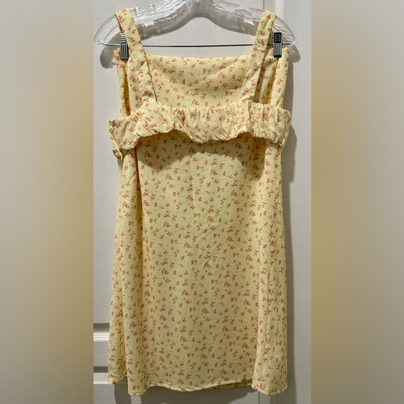 Princess Polly 2 Piece Midi Skirt w Front Slit Yellow w Orange Floral - Picture 3 of 14